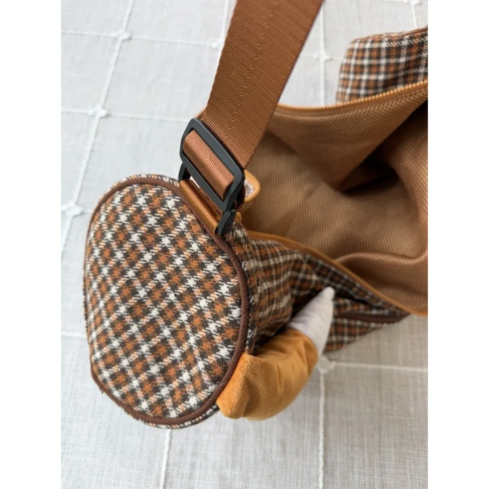 YogaPets Yoga Mat Carrier Bag FOX Brown Plush Plaid Tote tail strap zipper